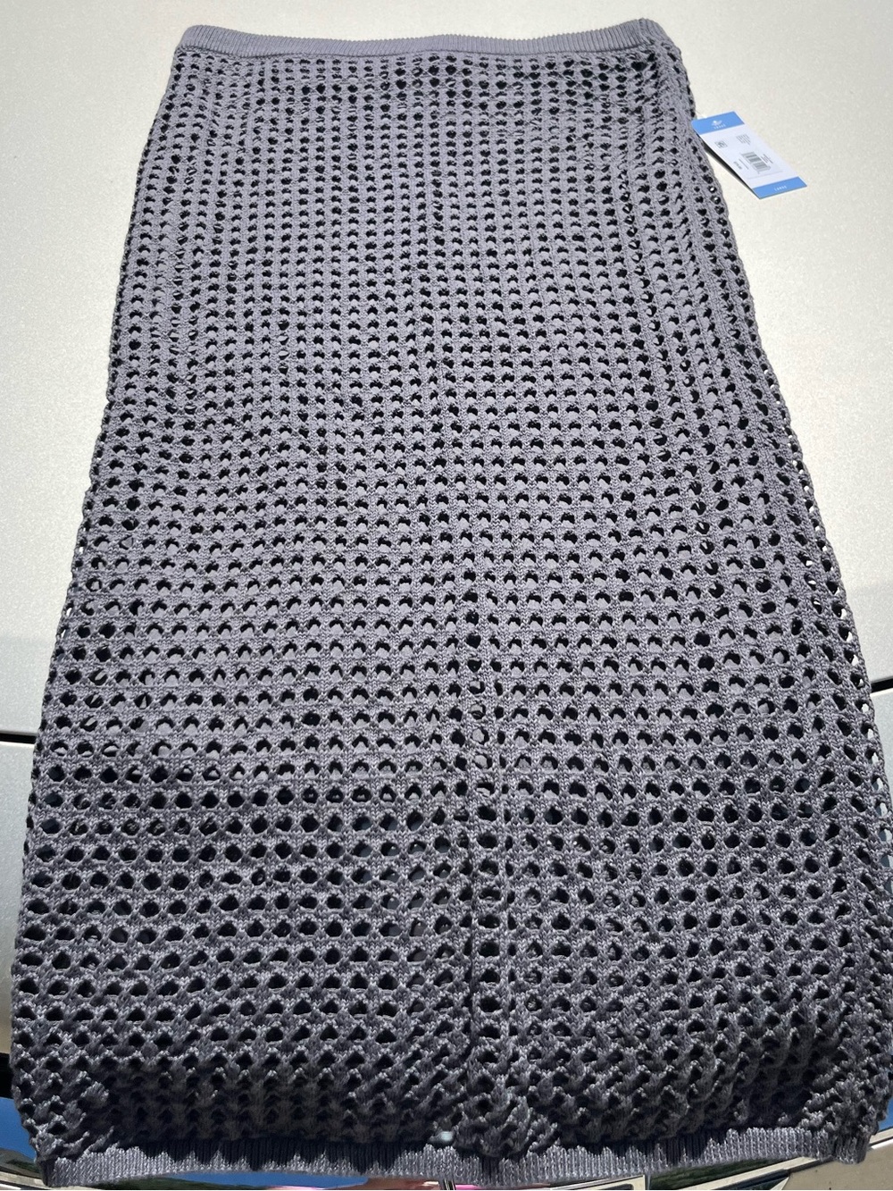 Steve Madden Gray Crochet Knit Pencil Skirt NWT-liner inside to knee